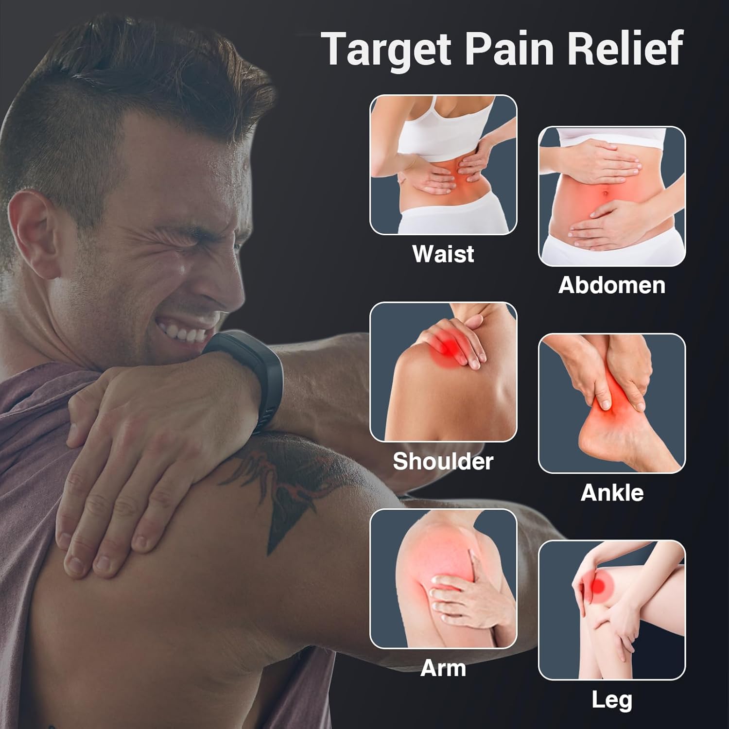 Comfytemp Wireless TENS EMS Muscle Stimulator with App Smart Dual-Mode Pain Relief

