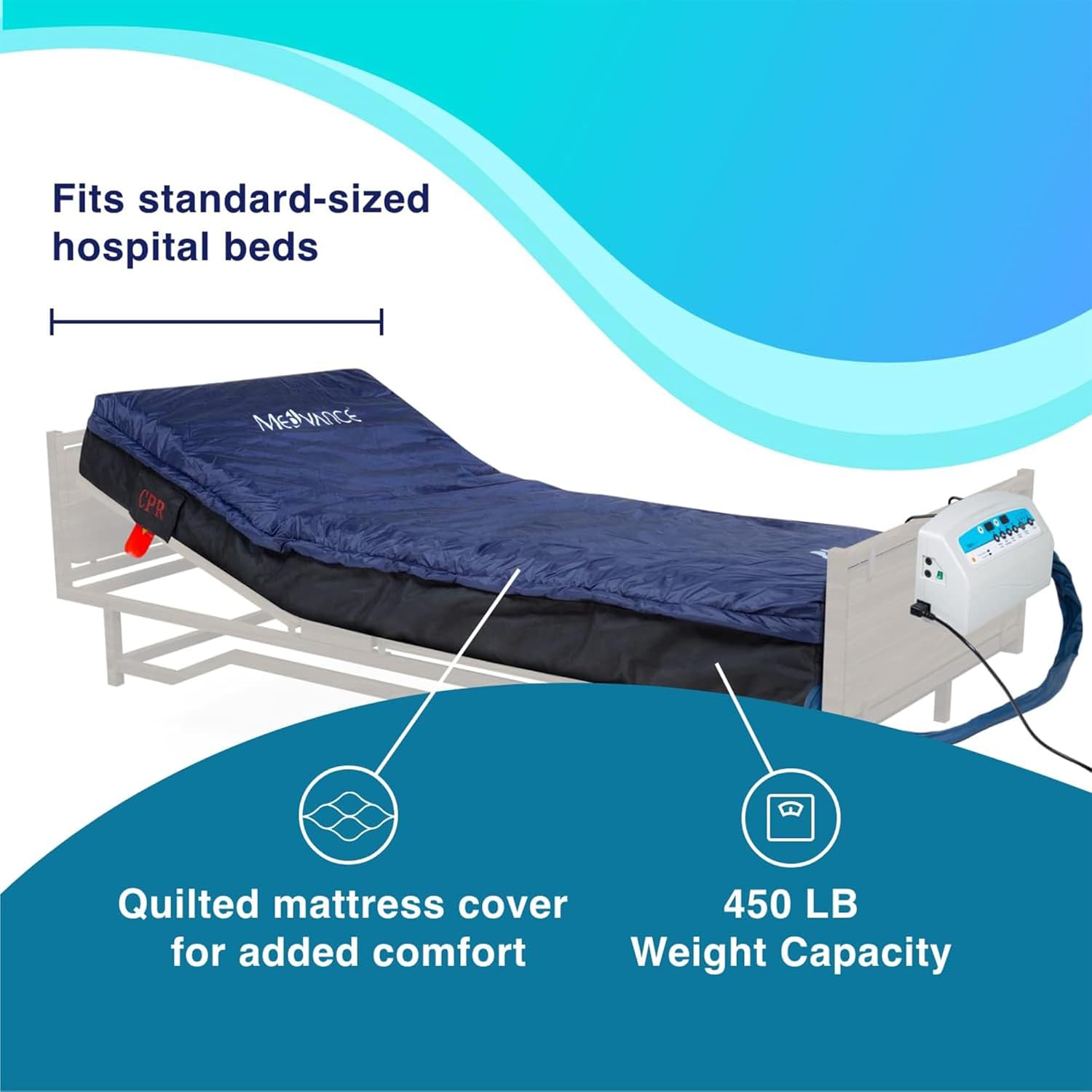 MedVance Low Air Loss Mattress Replacement System with Alarm, 8 Inch Digital

