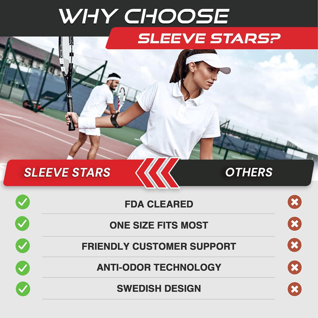 Sleeve Stars Counterforce Tennis Elbow Brace, Adjustable Hook & Loop Strap


