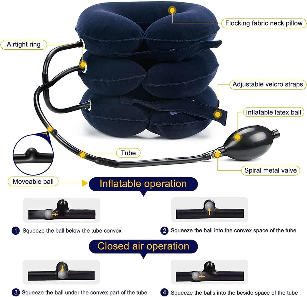 Inflatable Neck Stretcher Cervical Traction Device for Neck Pain Relief

