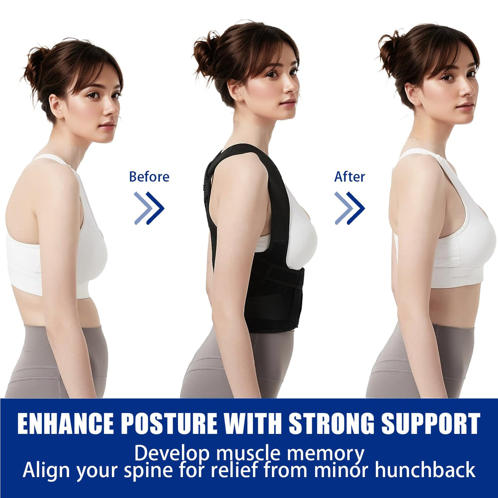 Posture Corrector for Women and Men, Adjustable Back Brace for Lumbar Support


