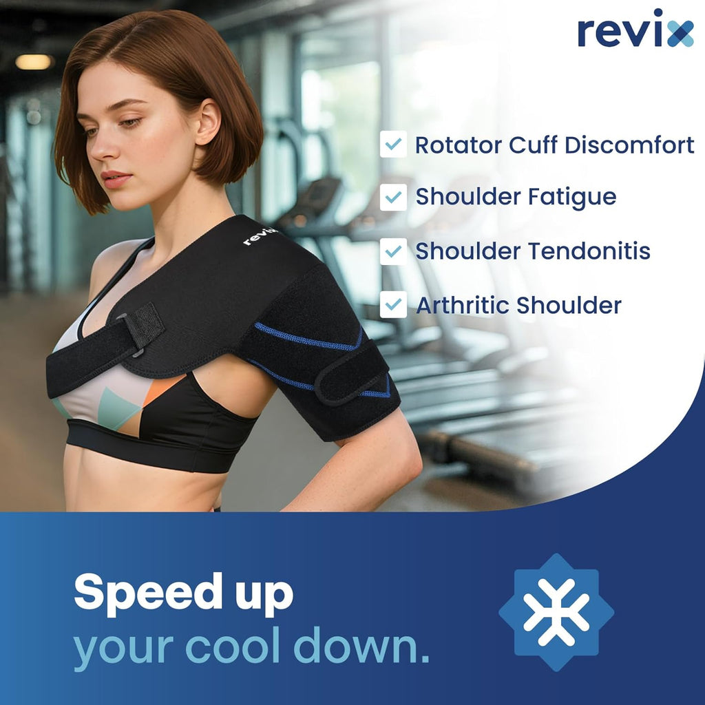 REVIX Shoulder Ice Pack Wrap for Rotator Cuff, Reusable Cold Therapy Wrap

