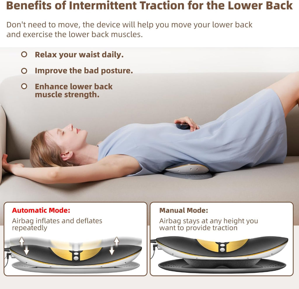 Electric Lumbar Traction Device with Airbag, Electrotherapy, Vibration & Heat

