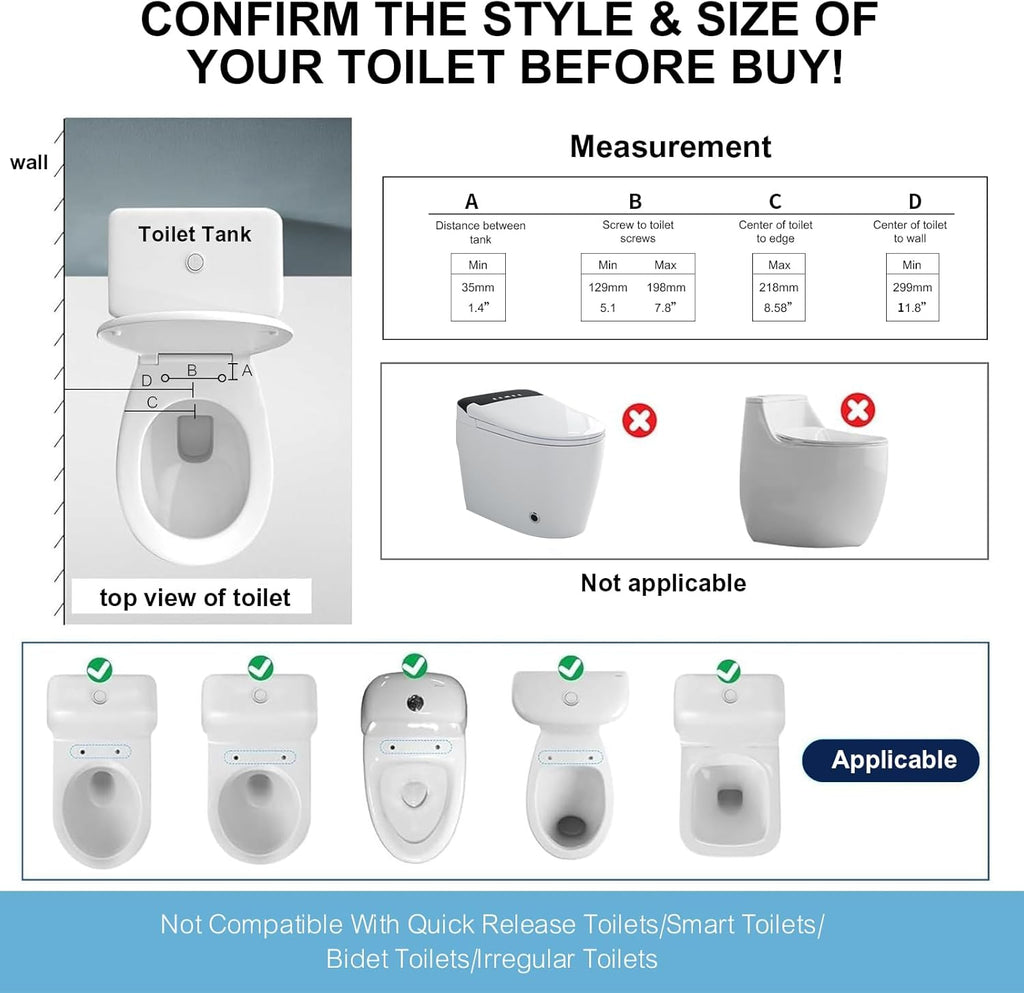 IJDD Toilet Safety Rail with Flip-Up Armrests and Rise-Up Handle, 304 Stainless

