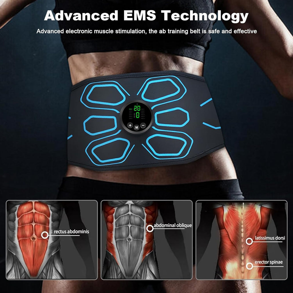 FDA Cleared TENS/EMS Muscle Stimulator for Abs, Electronic Ab Trainer for Home Gym

