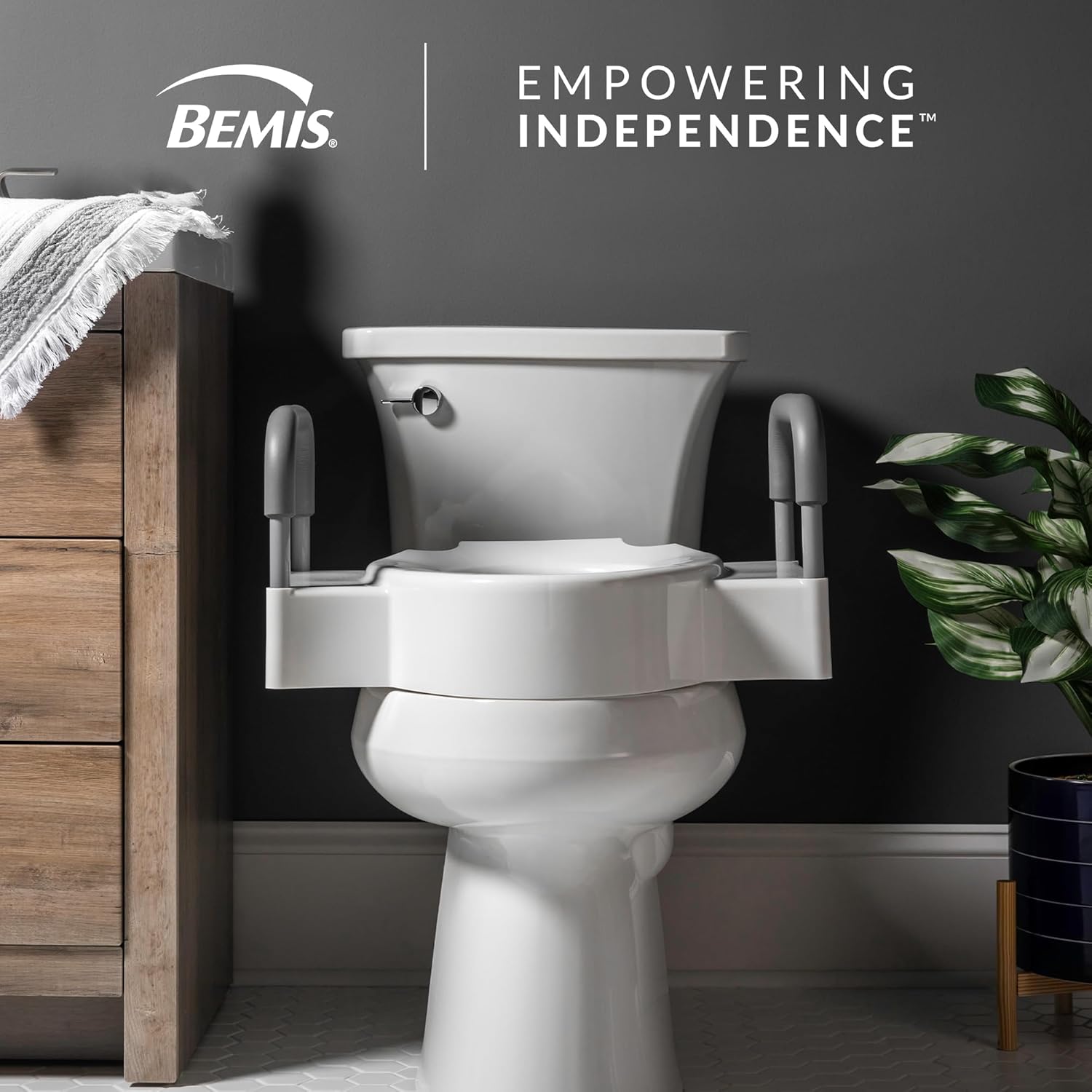 Bemis Rise 4.5 in Toilet Riser for Round and Elongated Toilets

