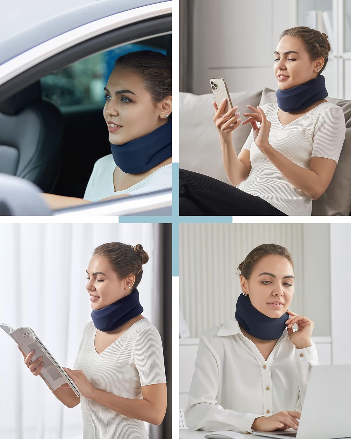Neck Brace for Sleeping Cervical Collar Support Soft Foam Wrap for Neck Pain Relief

