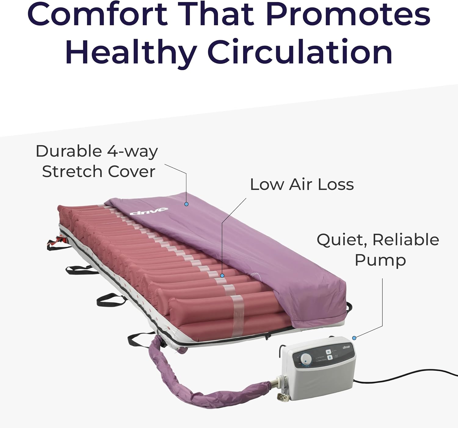 Drive Medical Med-Aire Low Air Loss Mattress Replacement System, Alternating Pressure

