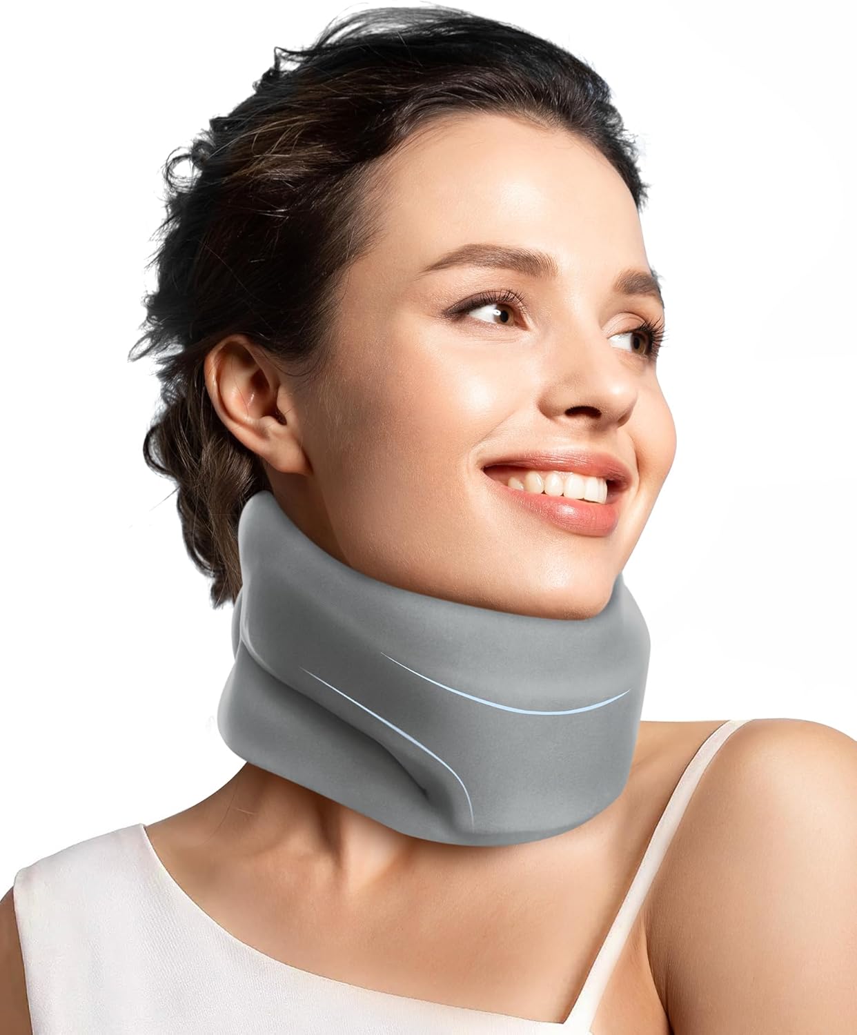 Neck Brace Cervical Collar Soft Foam Wrap Adjustable V-Shaped for Neck Support

