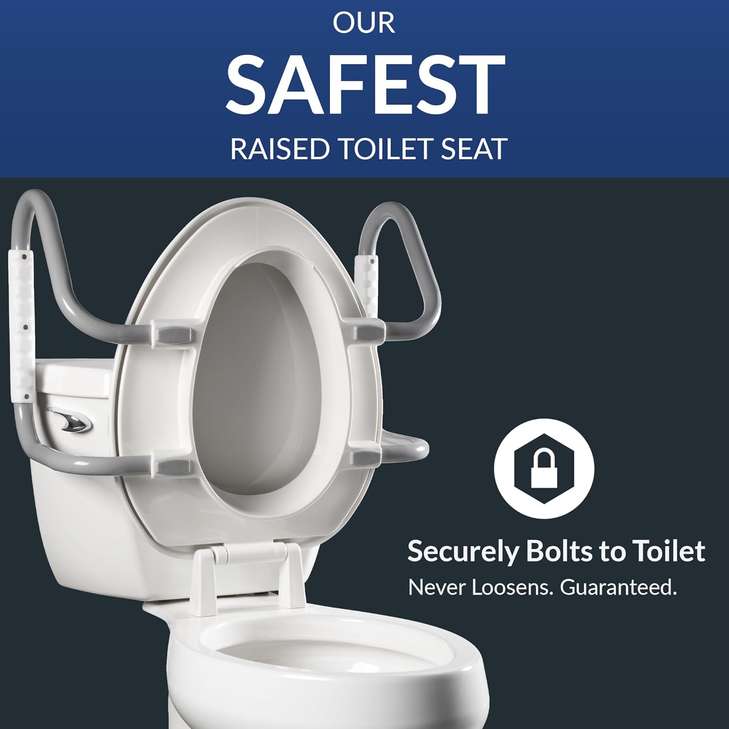 Bemis Independence Assurance 3 in Elevated Toilet Riser for Easier Sit-to-Stand, White

