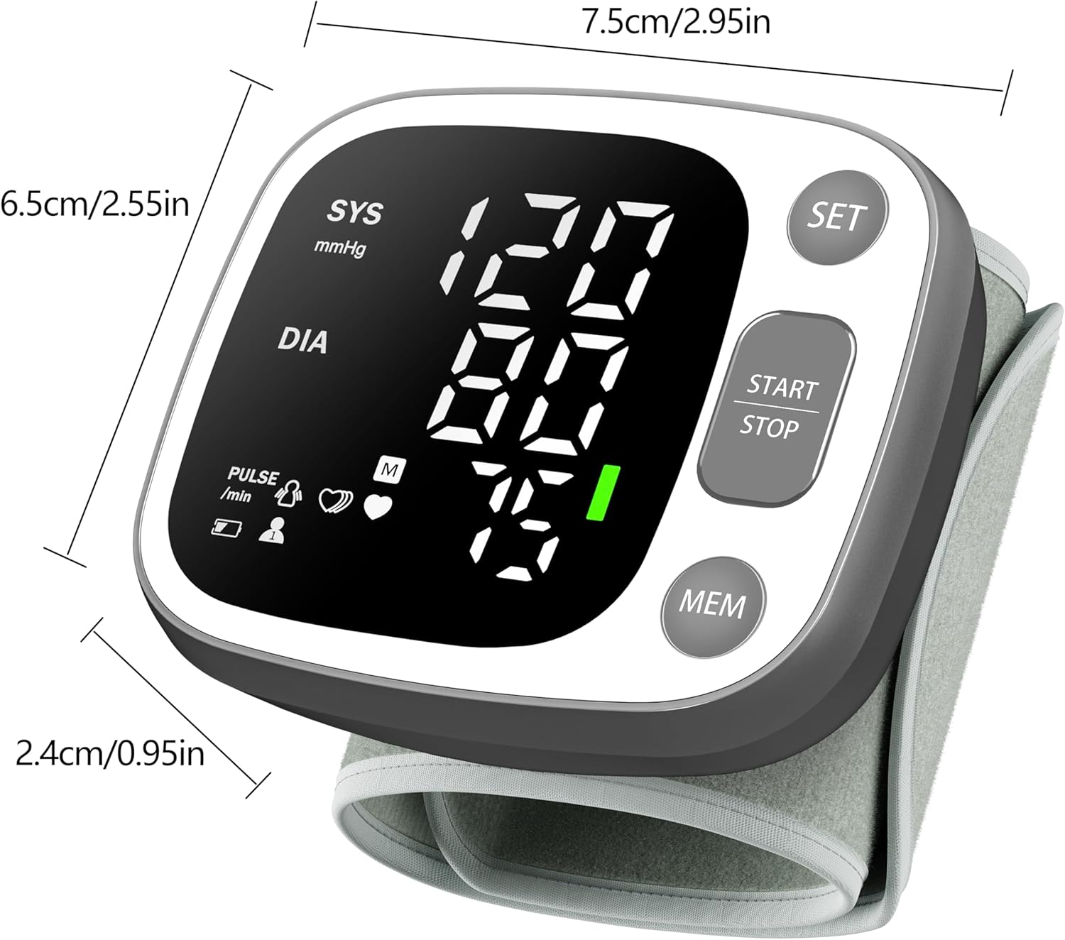 Oklar Rechargeable Wrist Blood Pressure Monitor Digital BP Machine with Voice

