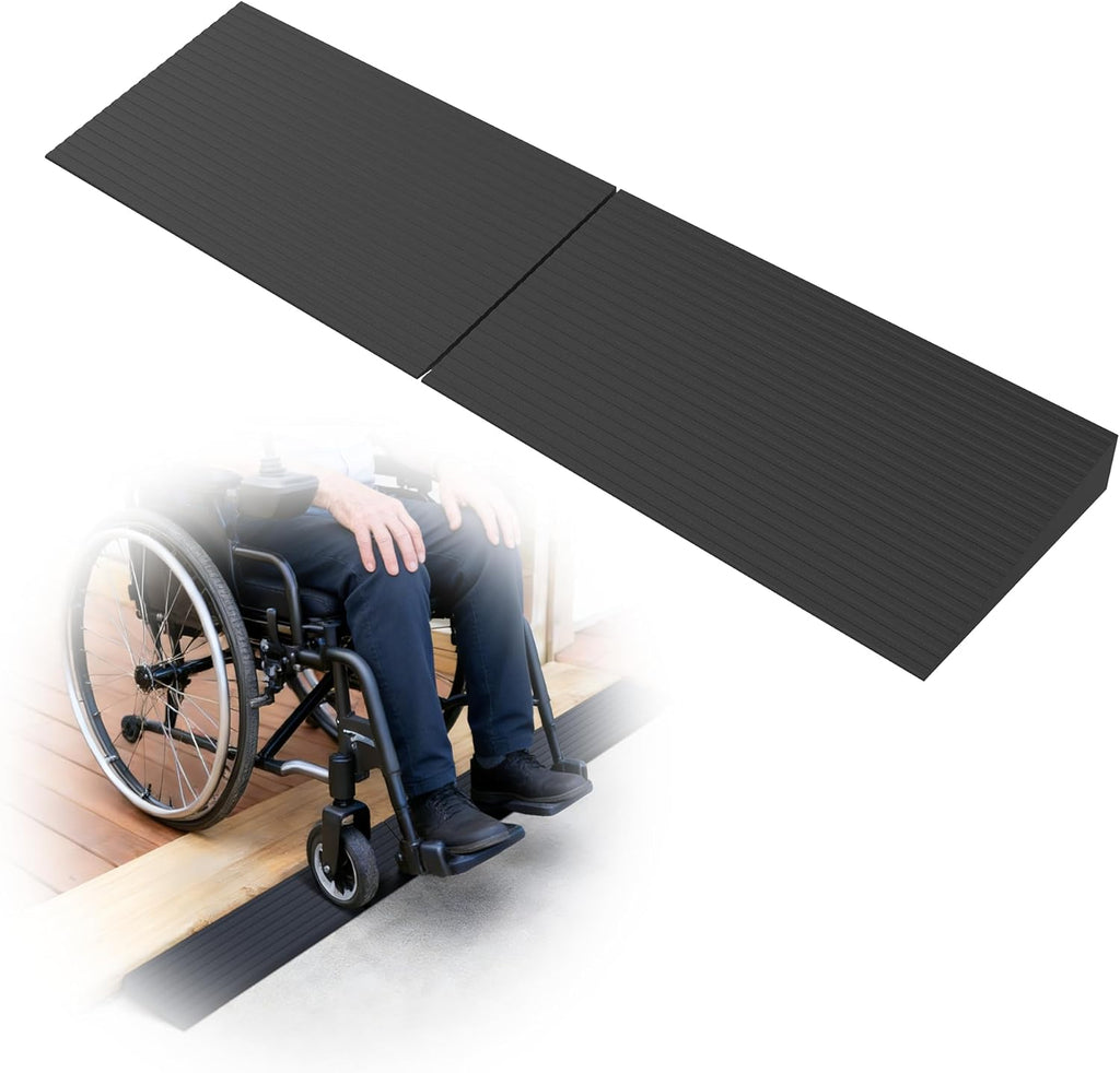 Nuvium Rubber Threshold Ramps for Doorways, Modular Wheelchair Ramp Set, 2000 lb

