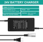 24V 5A Lead-Acid Battery Charger for Mobility Scooter and Power Chair, 3-Pin XLR


