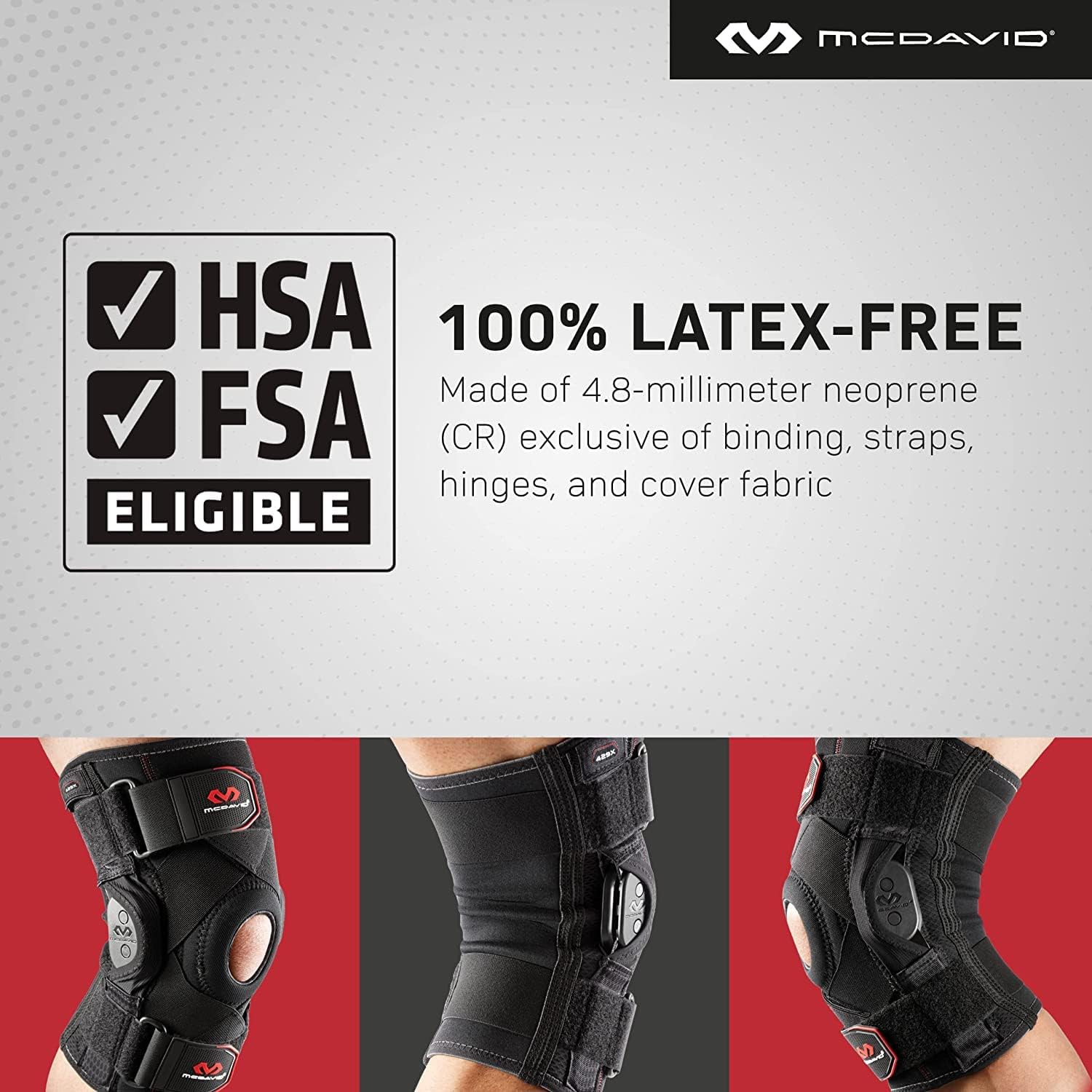 McDavid Hinged Knee Brace with Side Stabilizers, Compression Sleeve and Straps

