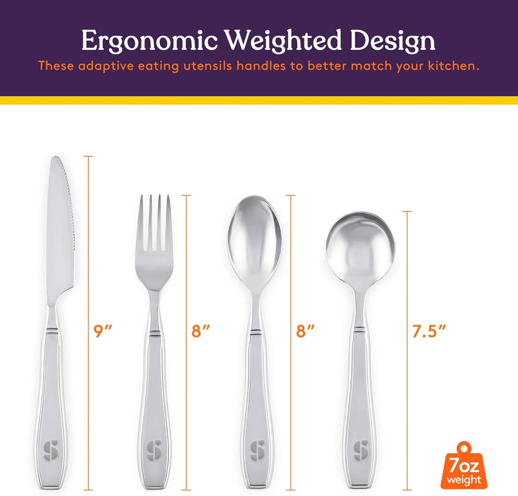 Special Supplies Premium Weighted Utensils for Tremors and Parkinson's, Non-Slip

