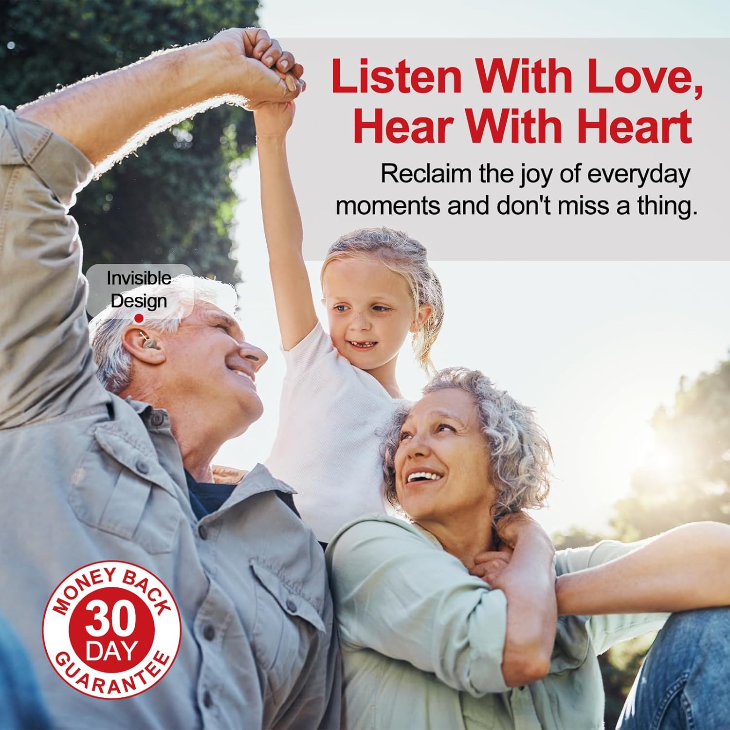 Rechargeable Hearing Aids for Seniors with Charging Case, 48+ Hour Battery & Auto On

