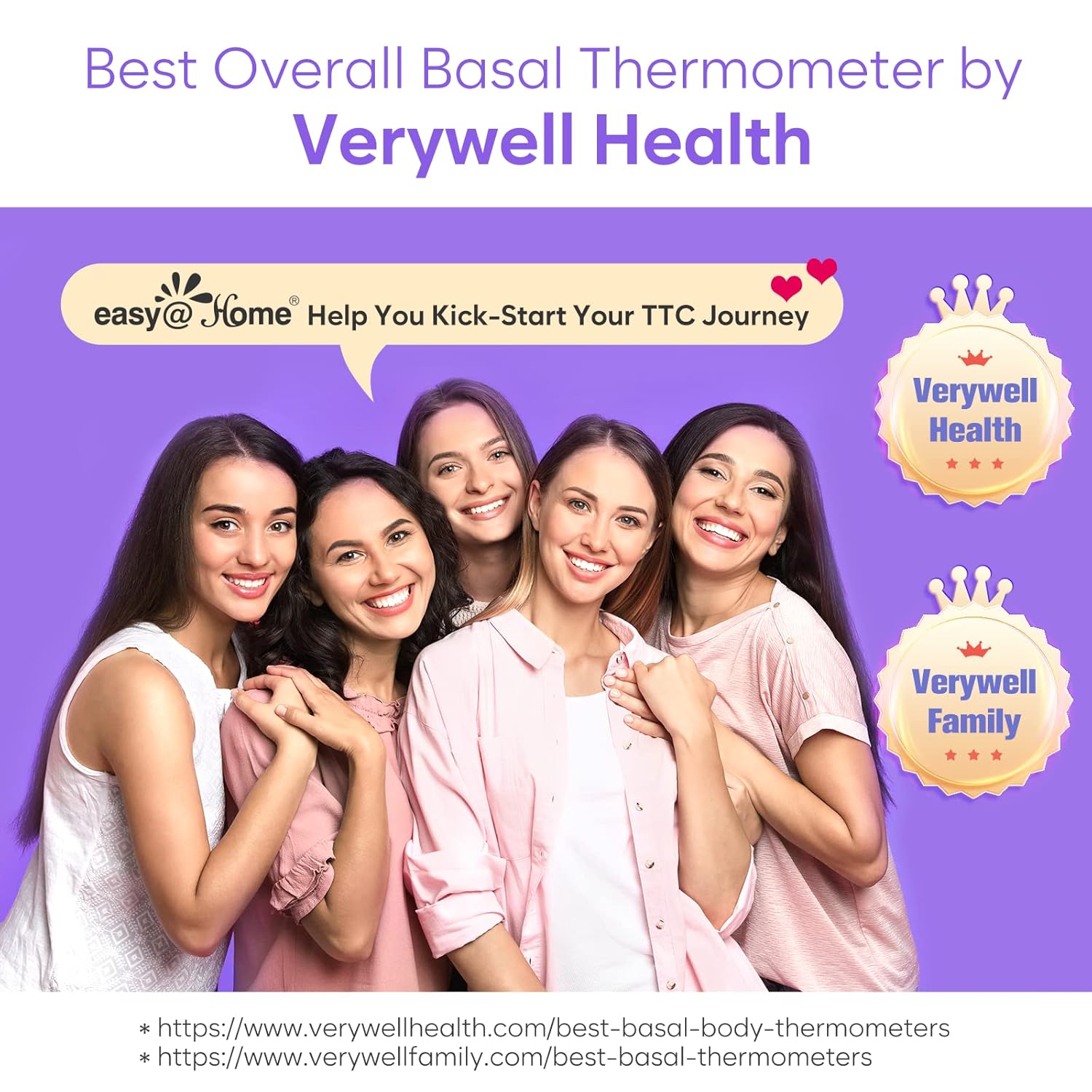 Easy@Home Smart Basal Thermometer with Premom Auto BBT Sync, Large Backlit Screen

