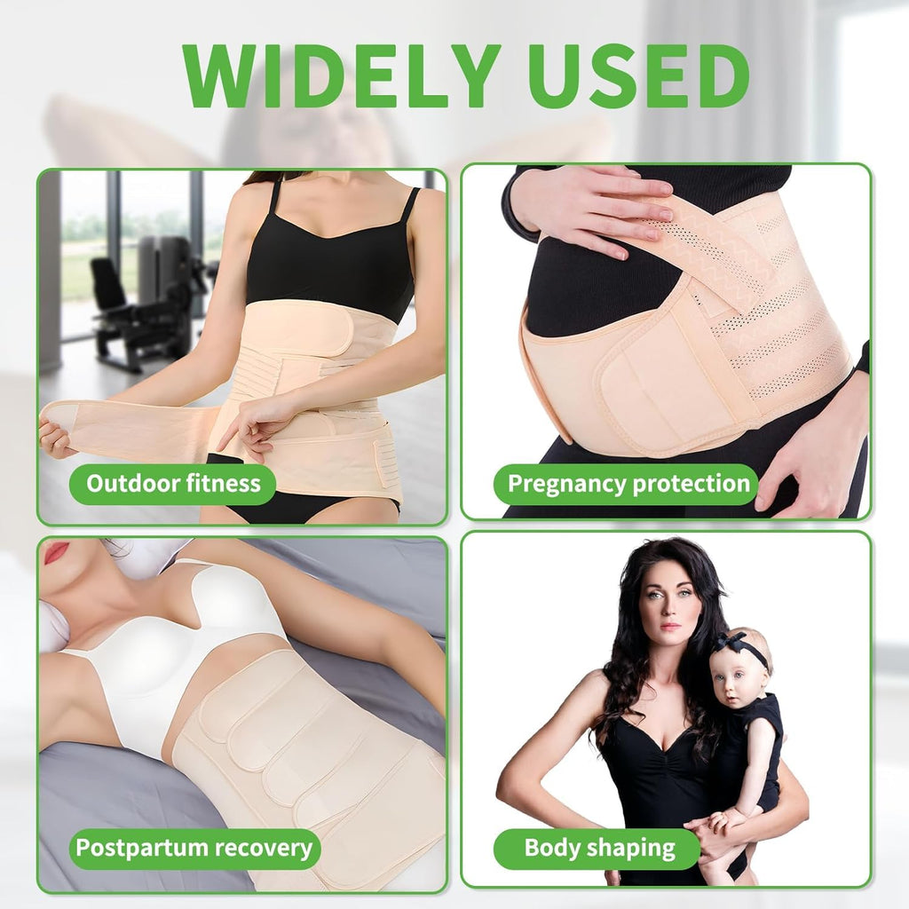 Postpartum Belly Band Wrap 2-in-1 C-Section Support Belt Pelvic Binder

