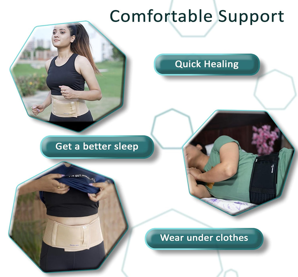 Wonder Care Umbilical Hernia Support Belt Abdominal Binder with Removable Compression Pad

