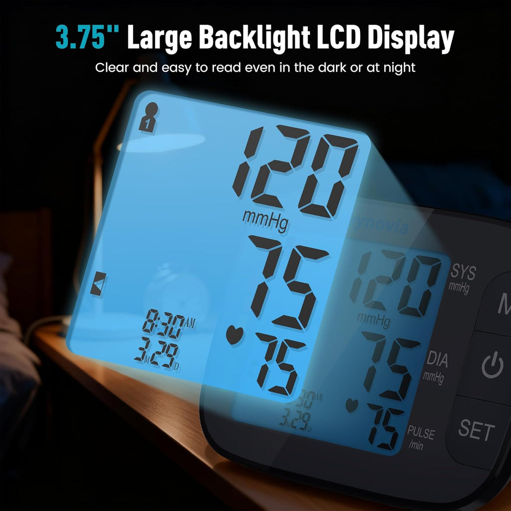 Automatic Upper Arm Blood Pressure Monitor with Backlit LCD and Irregular Heartbeat

