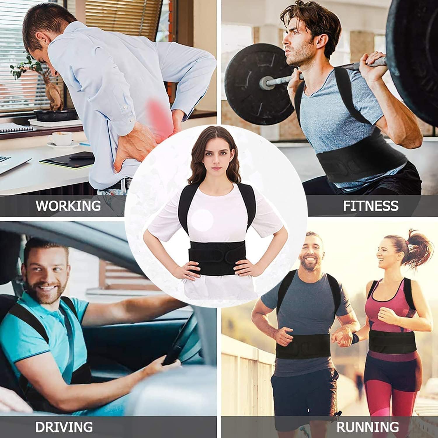 Posture Corrector Adjustable Back Straightener Support Belt for Men and Women

