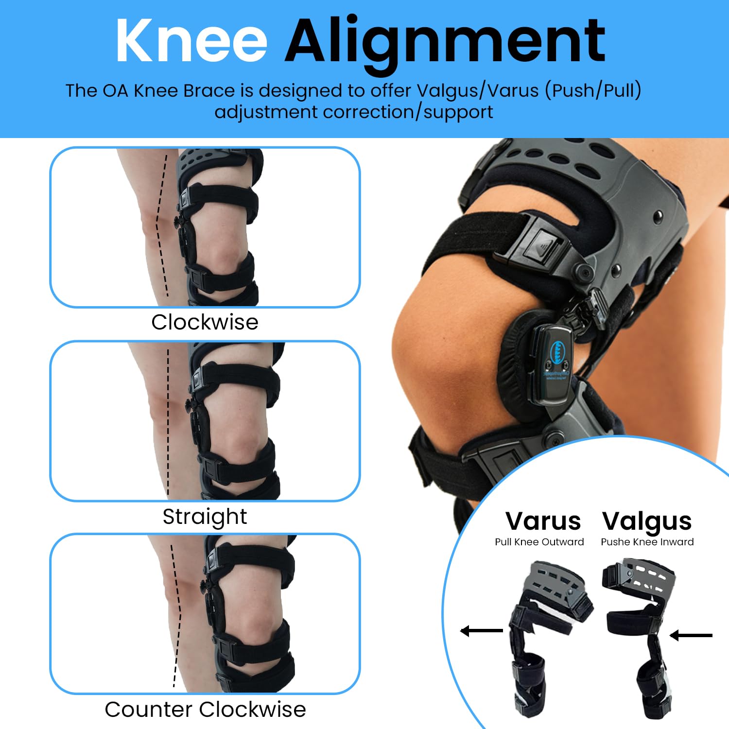 Comfyorthopedic Single-Sided OA Knee Unloader Brace for Men and Women

