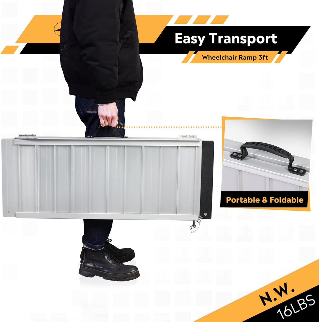 ORFORD Portable Wheelchair Ramp Non-Slip Threshold Access for Doorways


