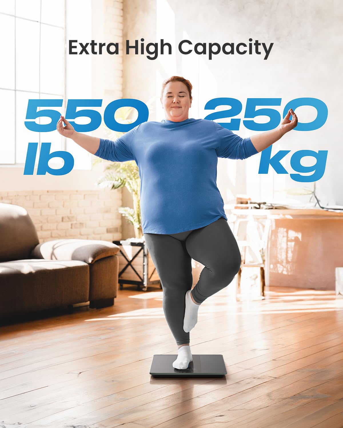 RENPHO Digital Bathroom Scale 550 lb Capacity Large LED Display

