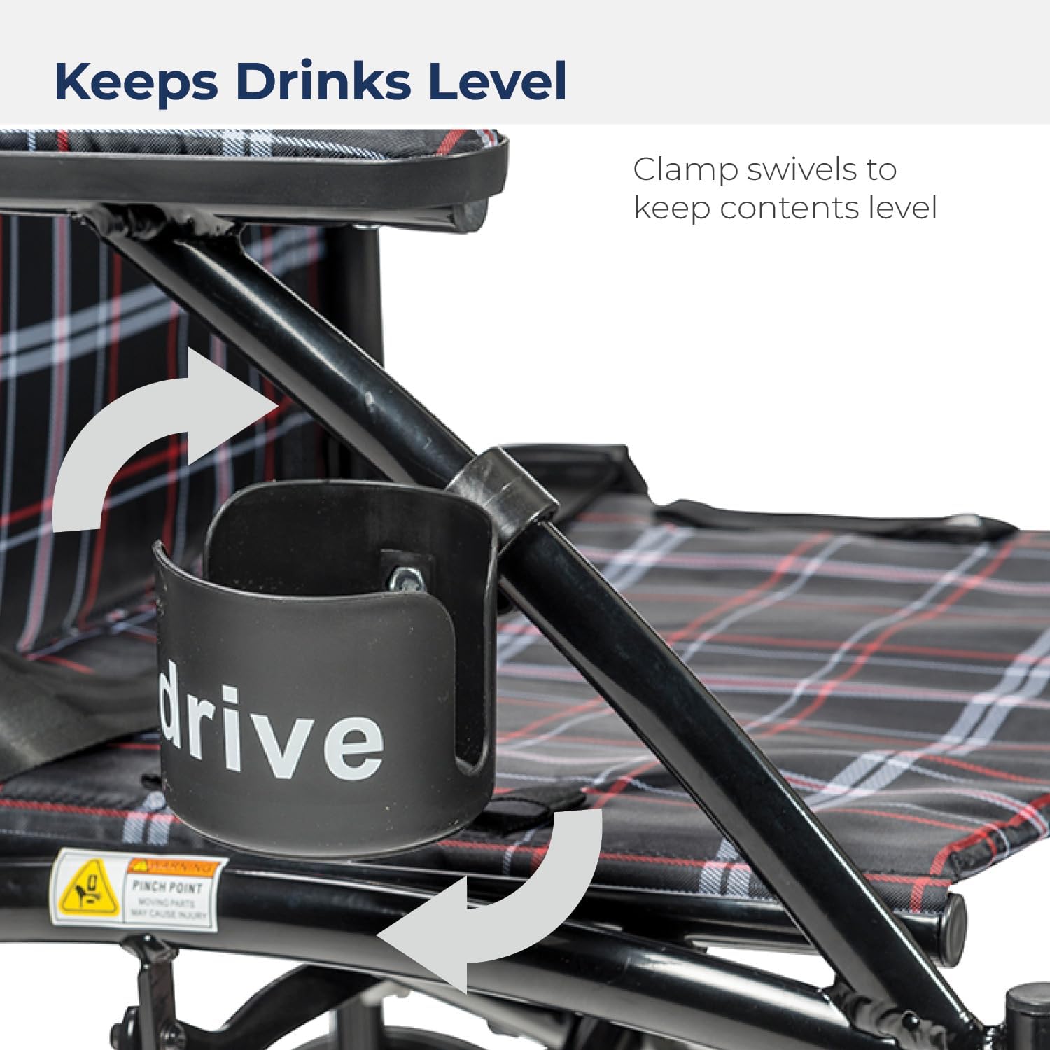 Drive Medical Universal Clamp-On Cup Holder for Walker, Rollator, Wheelchair

