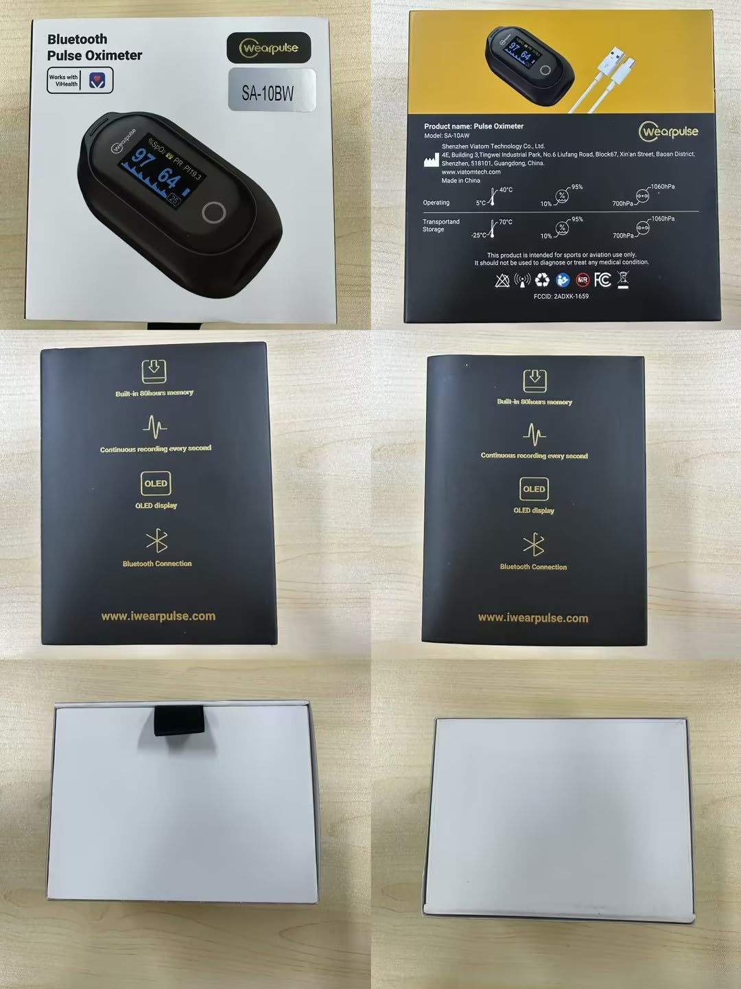 Rechargeable Fingertip Pulse Oximeter with Bluetooth App, SpO2 and Pulse Monitoring

