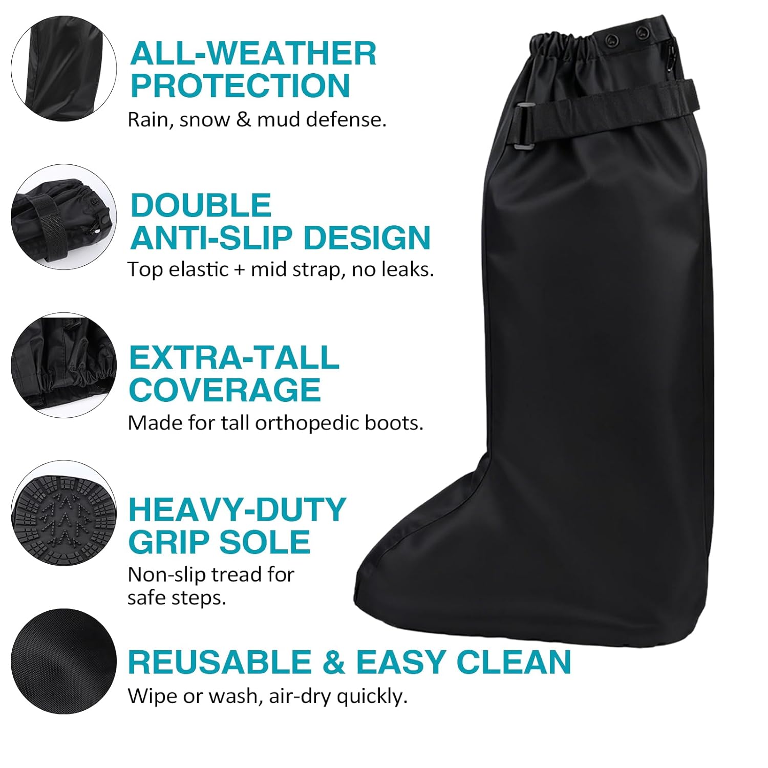 Waterproof Boot Cover for Orthopedic Walking Boots, Fracture Boots, CAM Walker

