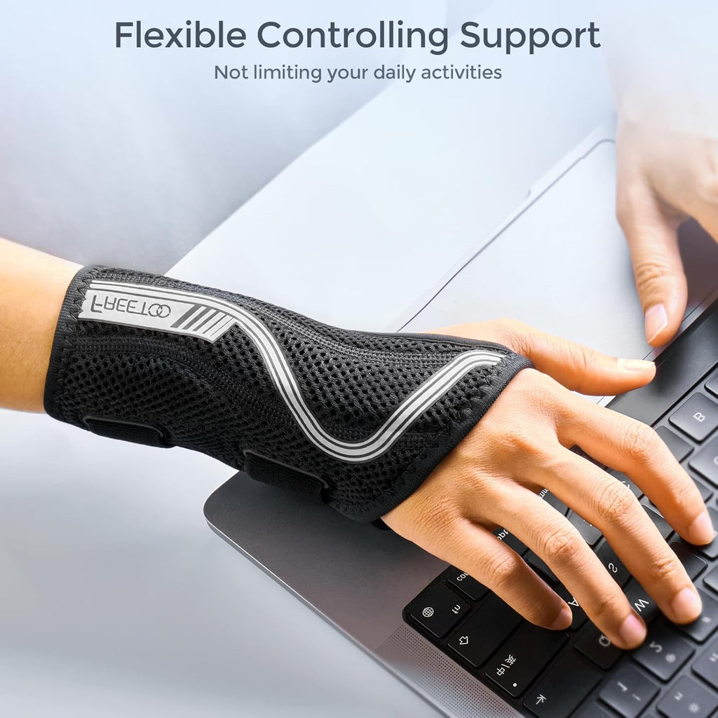 FREETOO Adjustable Wrist Brace for Carpal Tunnel, Tendonitis & Arthritis Support

