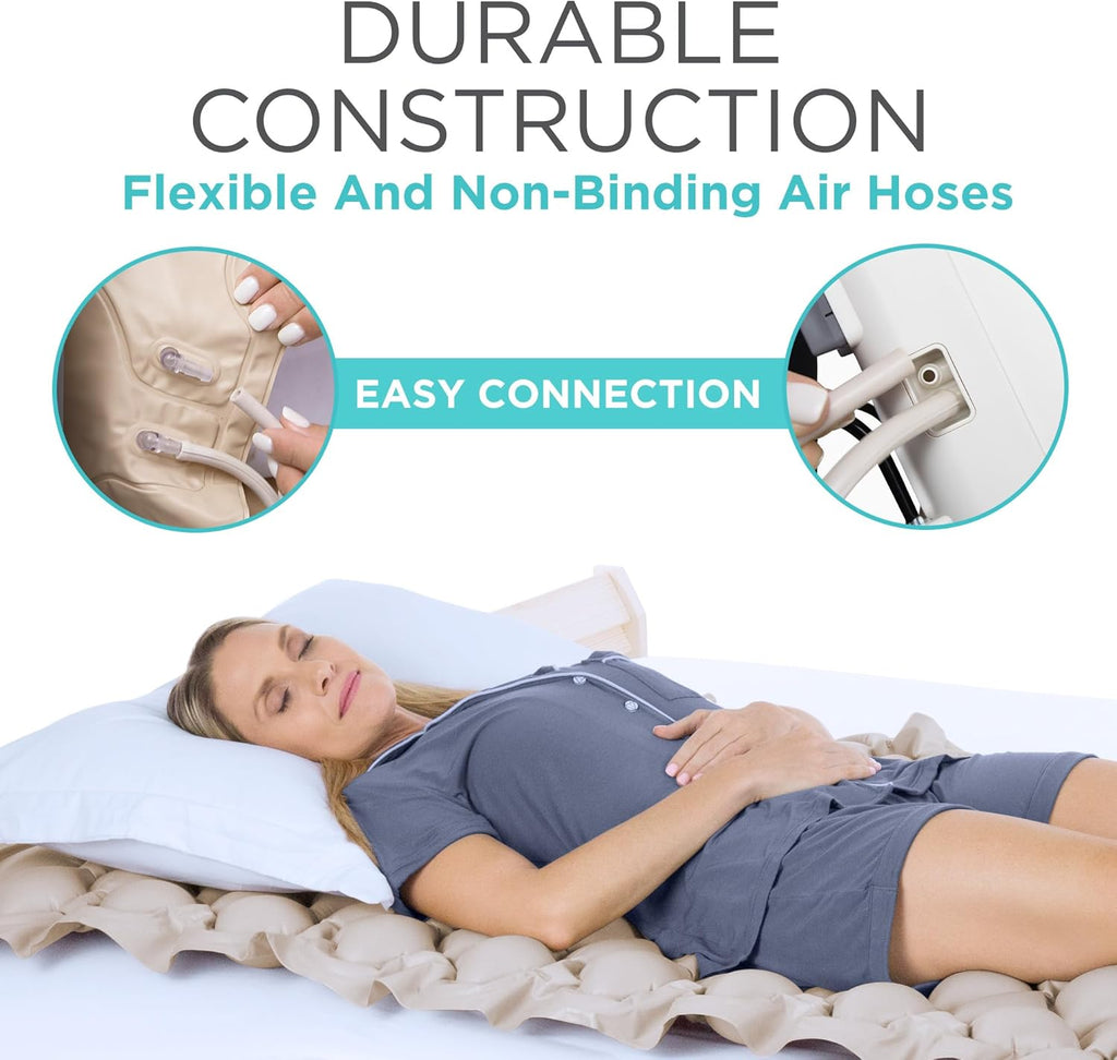 Vive Alternating Air Pressure Mattress Pad with Waterproof Cover and Quiet Pump

