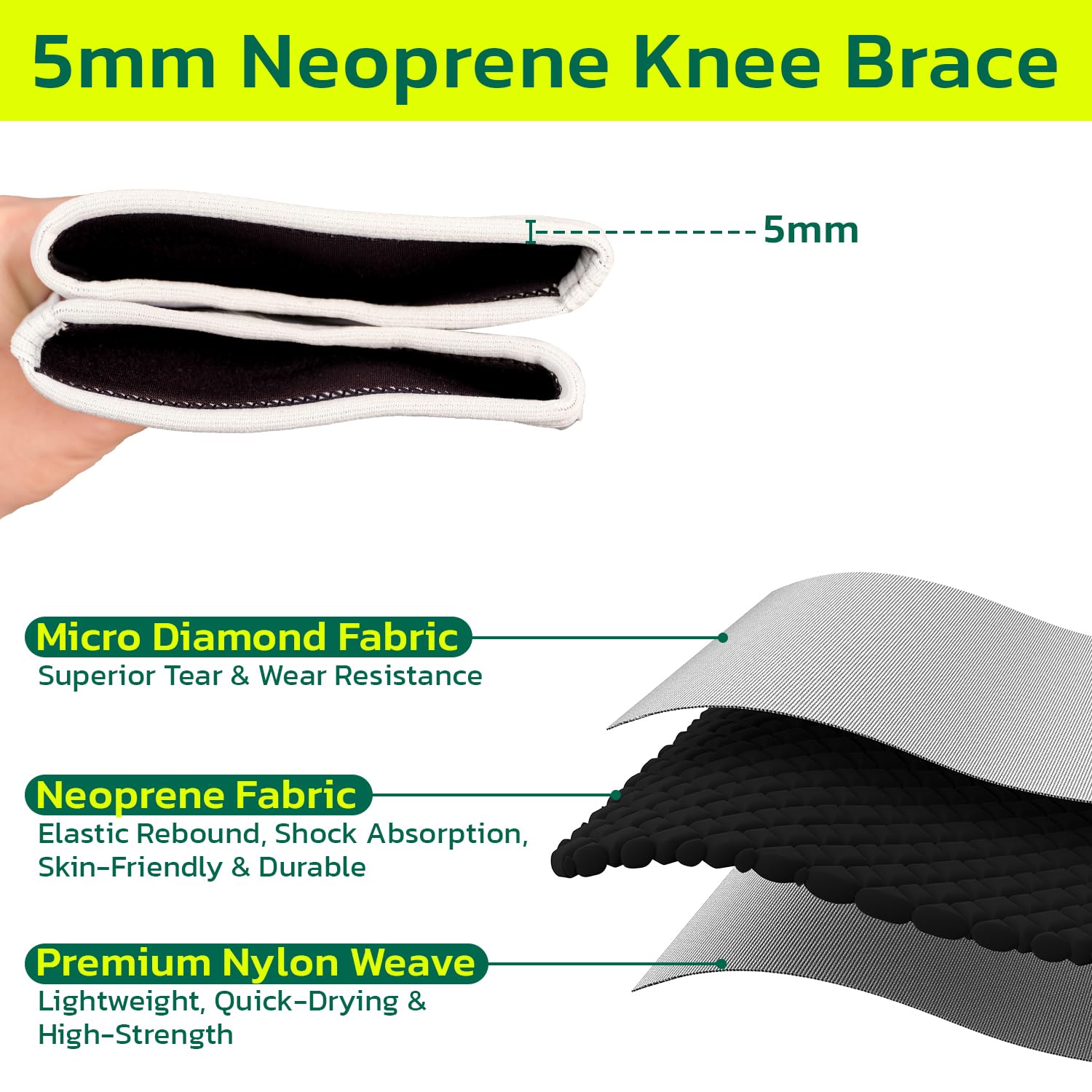 aoFIT 5mm Neoprene Knee Compression Sleeve with Stabilizing Support


