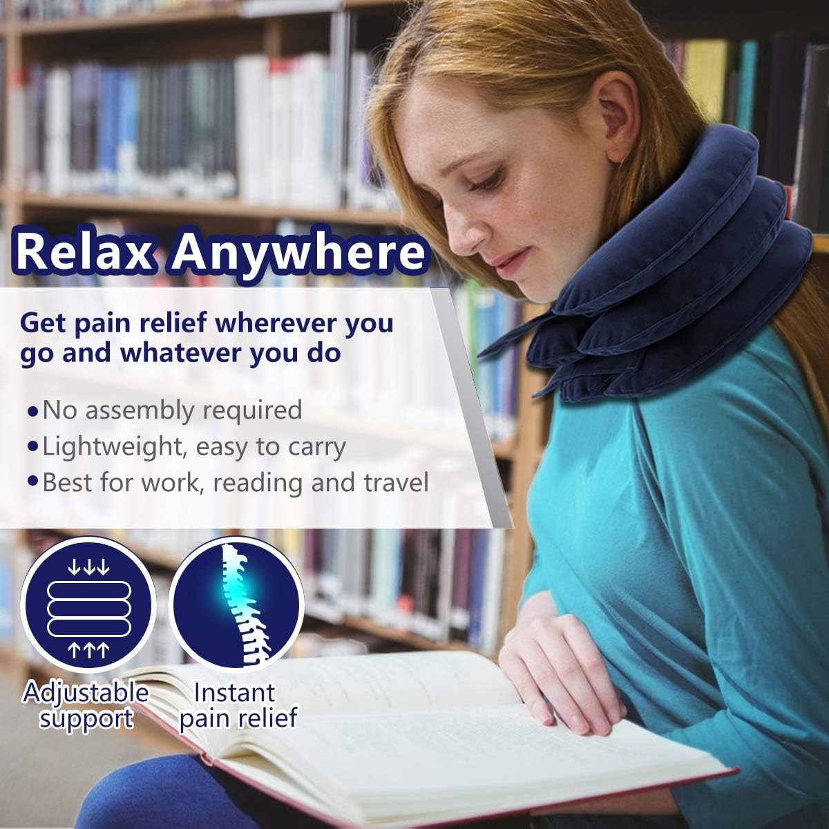 Cervical Neck Traction Device Inflatable Adjustable Neck Stretcher Support Brace

