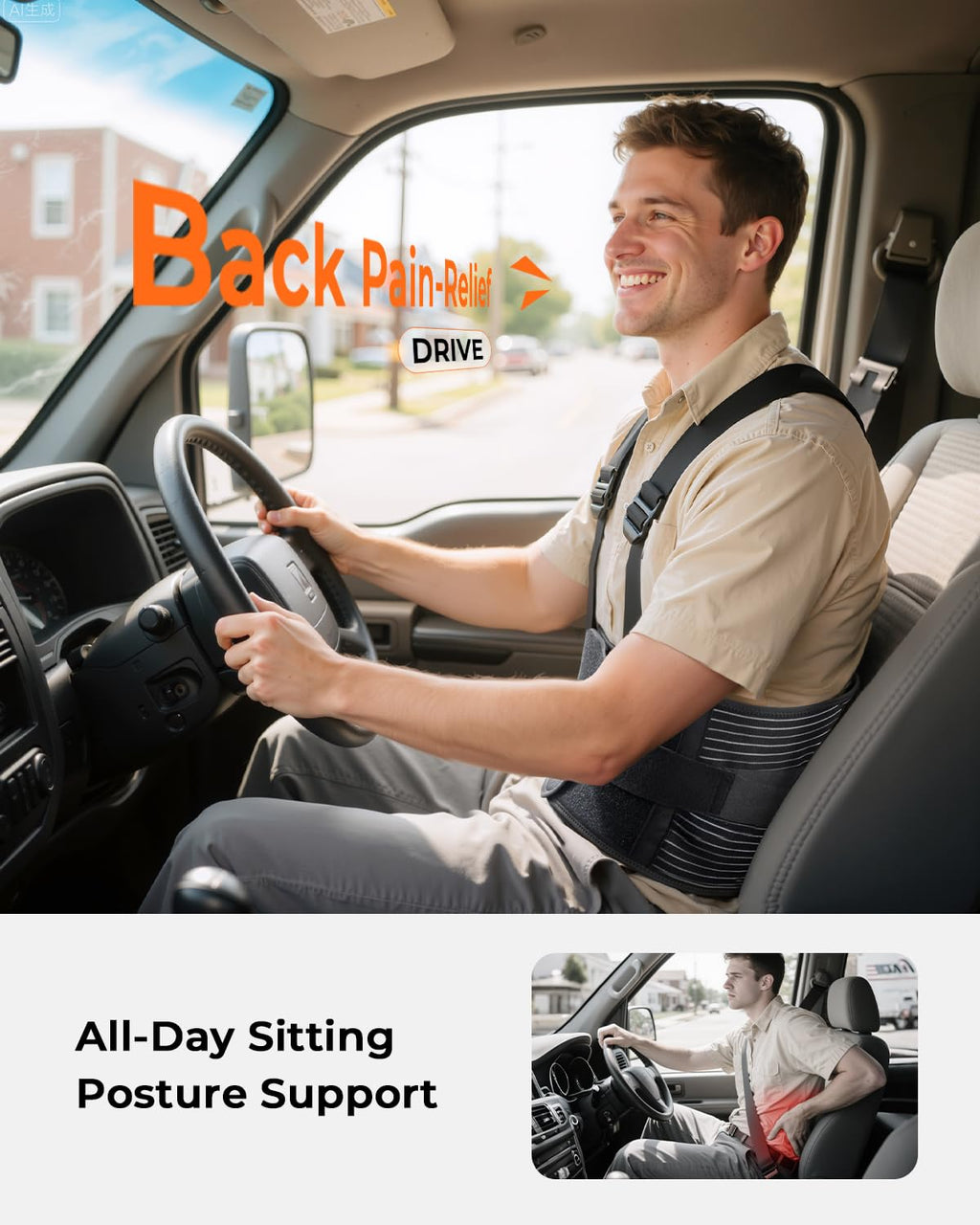 Ultra Breathable Back Brace for Lower Back Support Belt with Removable Suspenders

