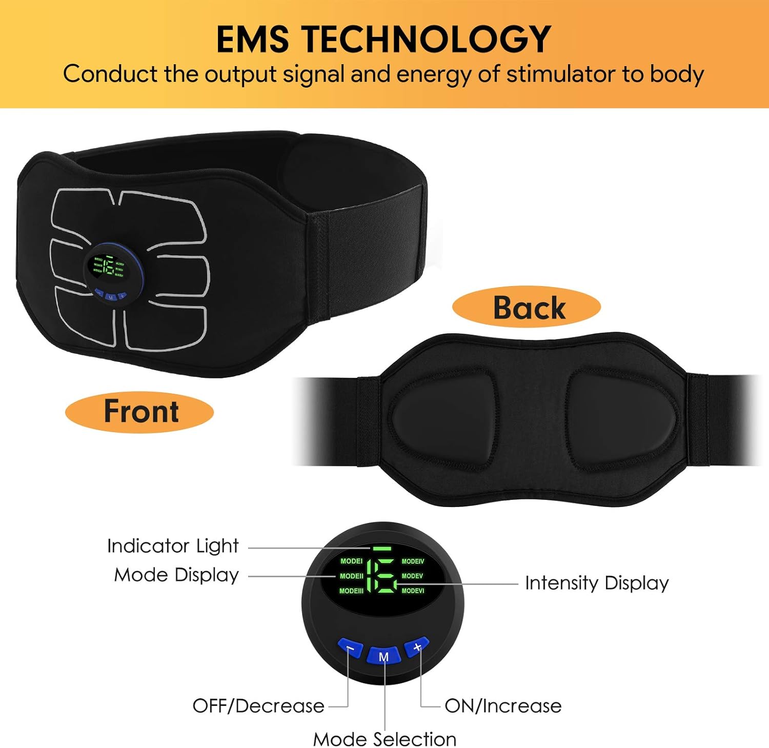 MarCoolTrip ABS Stimulator Abdominal Toning Belt Portable Ab Machine Workout

