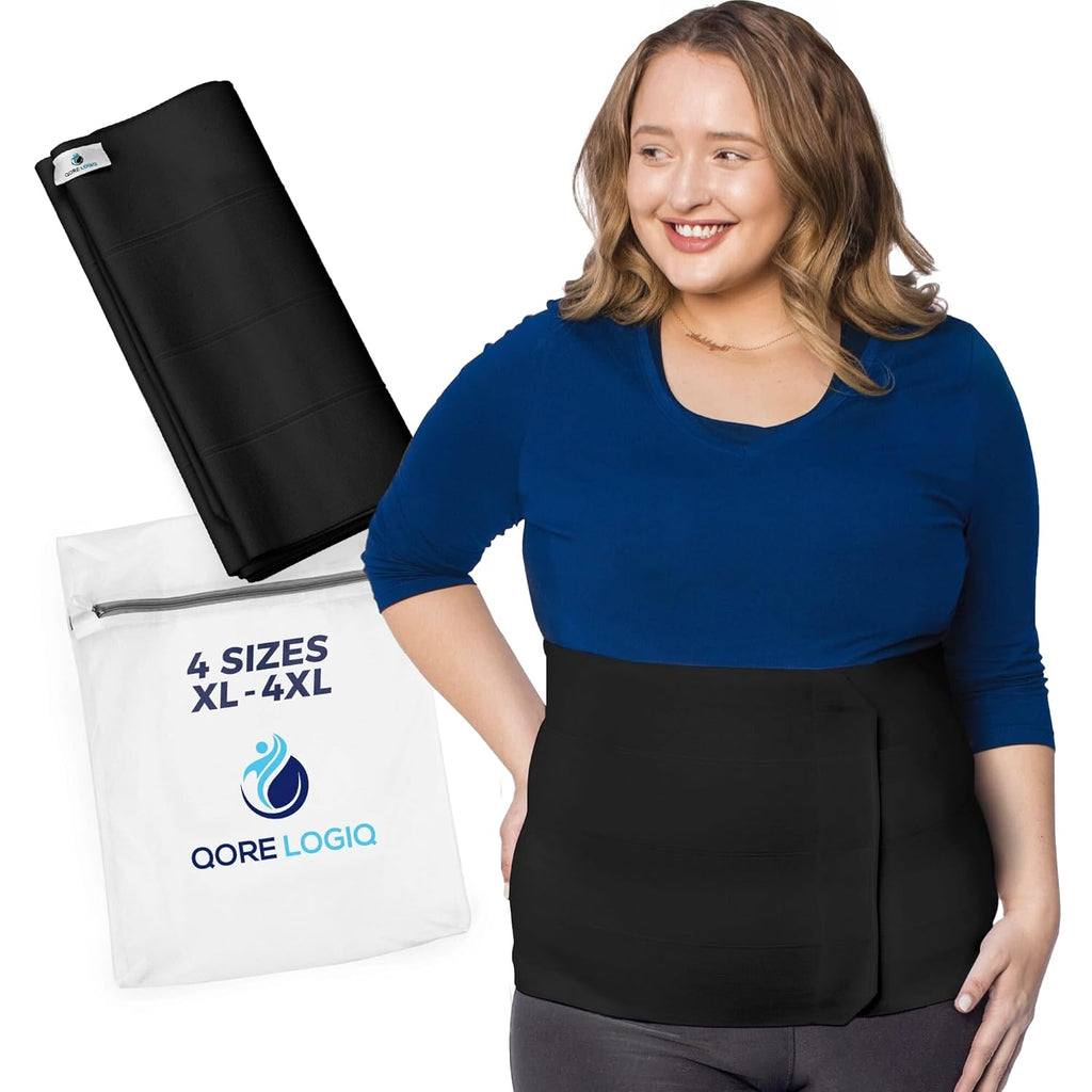 QORE LOGIQ Plus Size Abdominal Binder Post Surgery 12 in Compression Wrap

