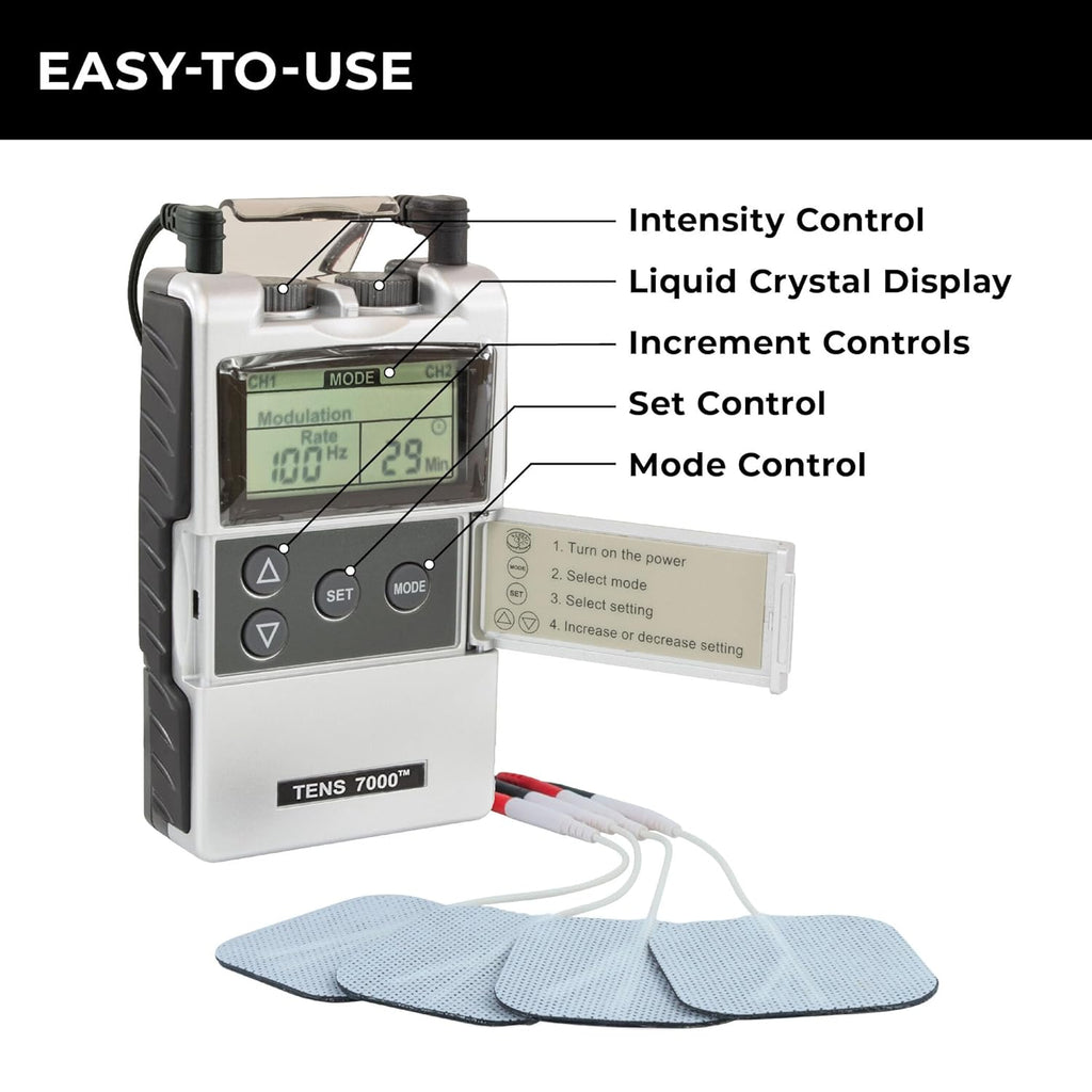 TENS 7000 Digital TENS Unit with Accessories, Muscle Stimulator for Pain Relief

