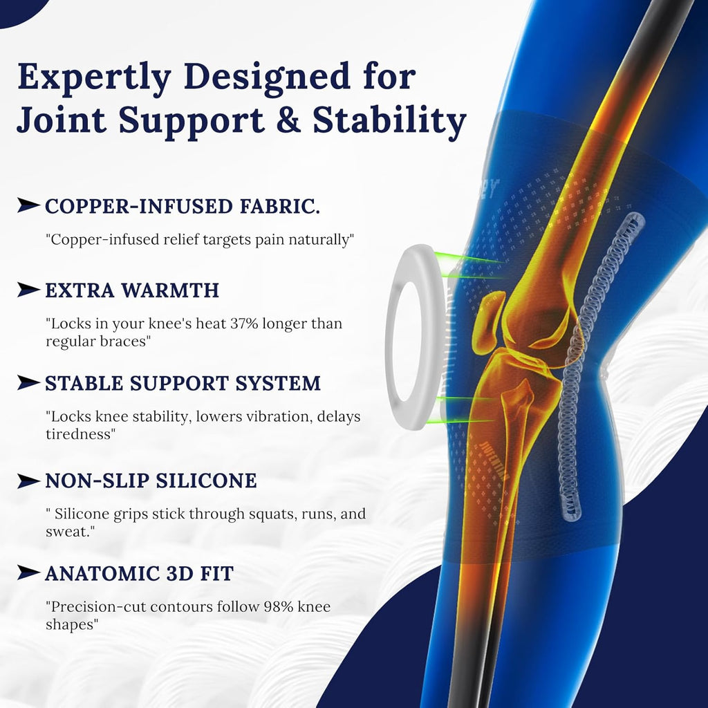 JIUFENTIAN Knee Braces for Arthritis Pain, Patella Gel Pad Compression Sleeves

