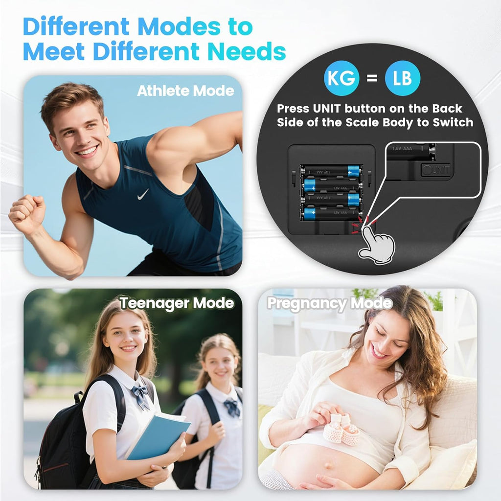 CLORIS Digital Smart Scale 8-Electrode Body Fat BMI Bluetooth App Body Composition

