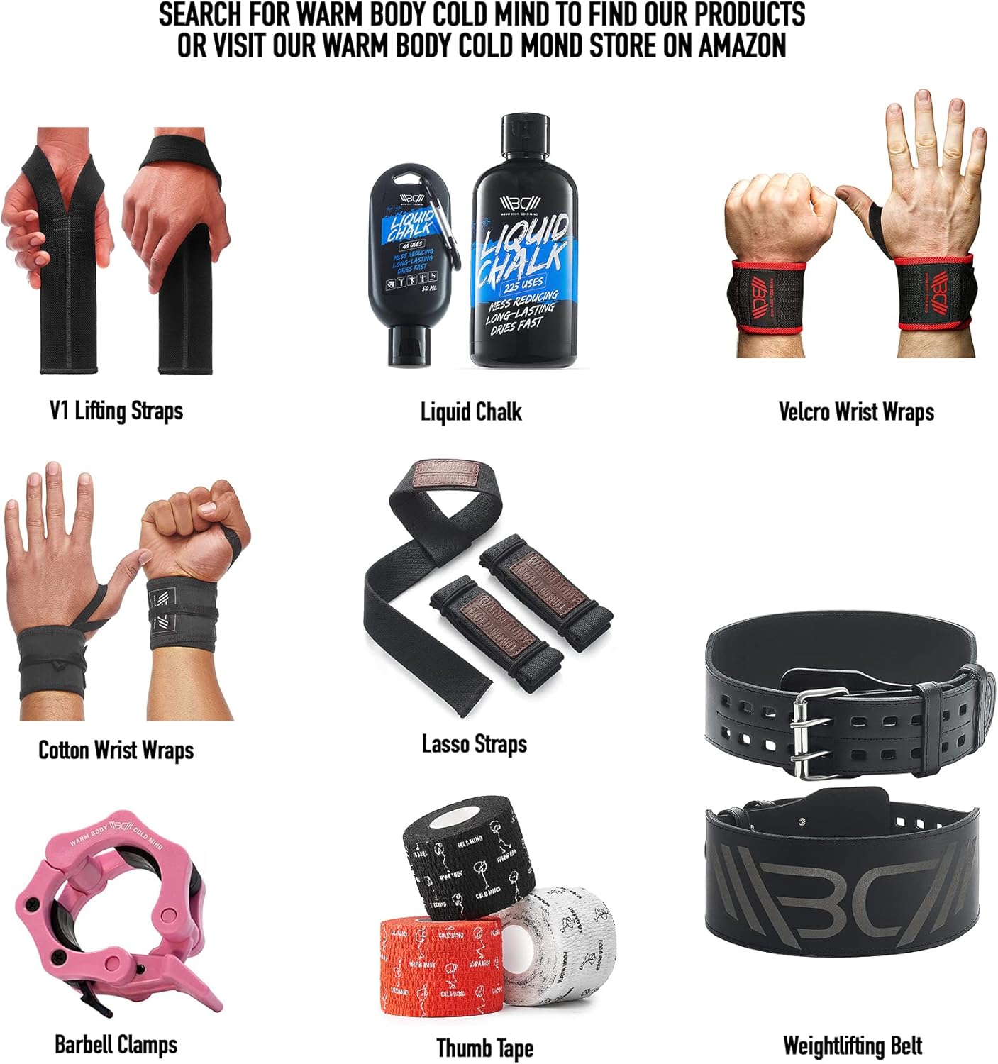 WARM BODY COLD MIND 1.85 in Hook Grip Thumb Tape for Weightlifting


