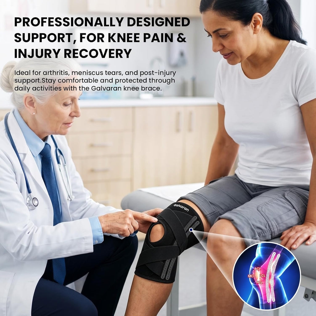 Galvaran Stabilizing Knee Brace for ACL, MCL, Meniscus & Arthritis Pain Relief

