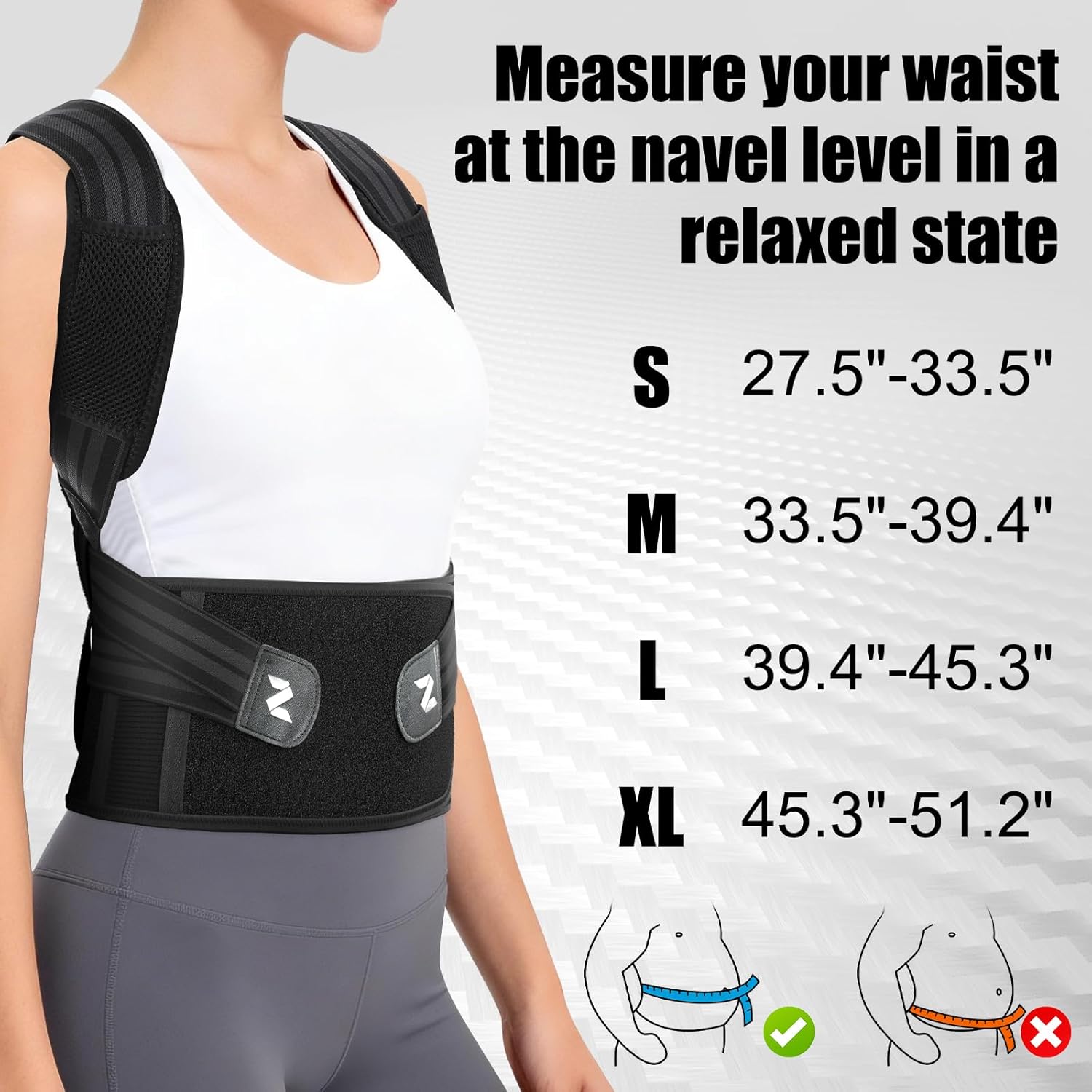 NEENCA Medical Posture Corrector Back Brace with Adjustable Back Support

