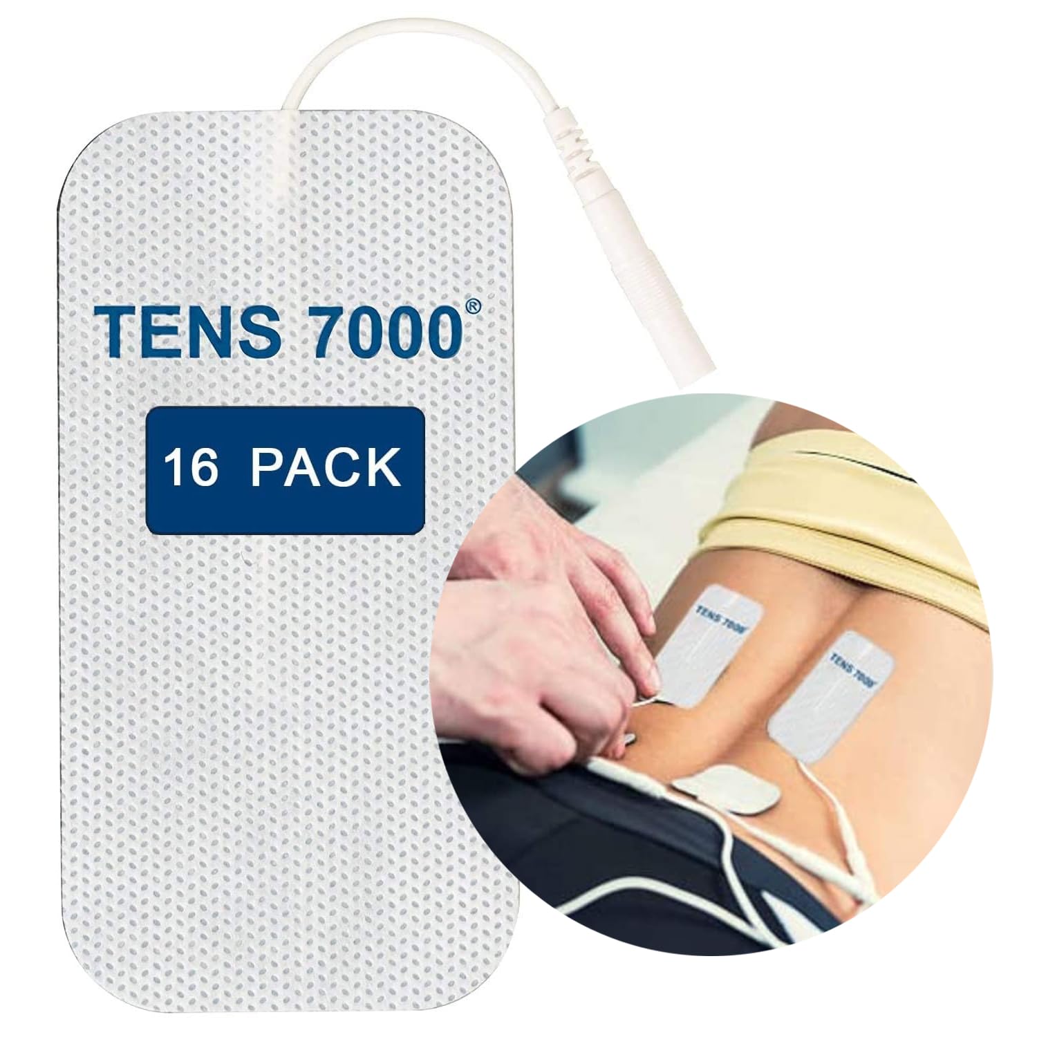 TENS 7000 Replacement TENS Unit Electrodes Pads, 2 in x 4 in, 16 Count

