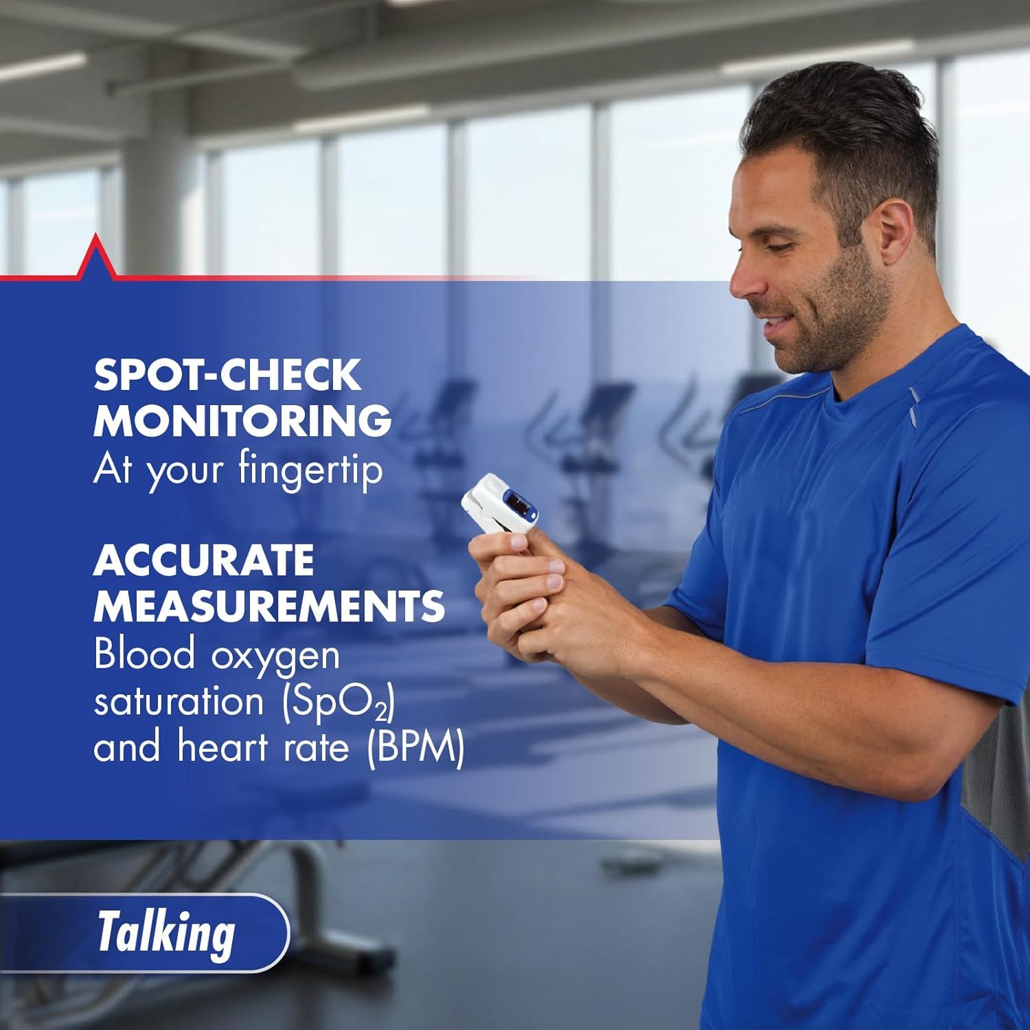 SmartHeart Fingertip Pulse Oximeter with Talking Monitoring

