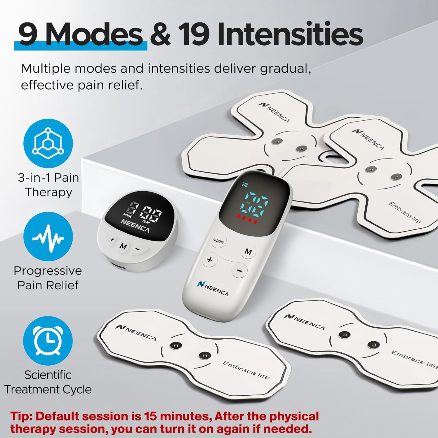 NEENCA Wireless TENS EMS Muscle Stimulator Unit with Remote Rechargeable

