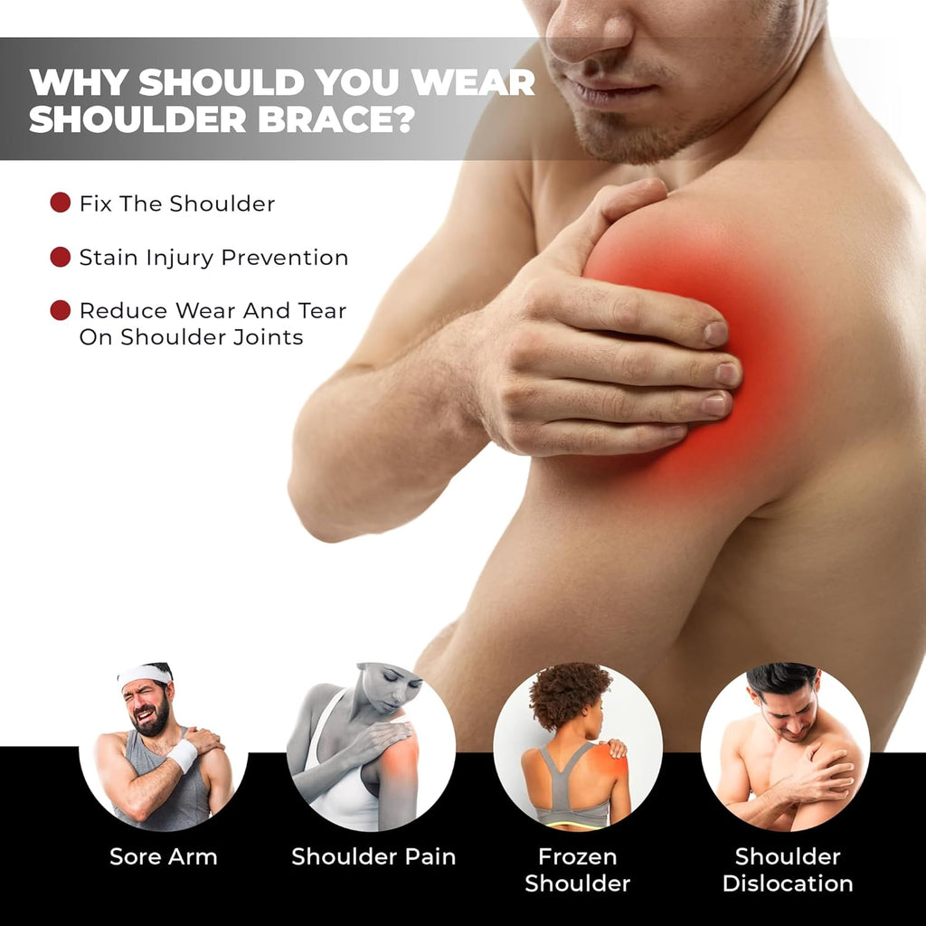 Astorn Adjustable Rotator Cuff Shoulder Brace with Ice Pack Pocket, Neoprene

