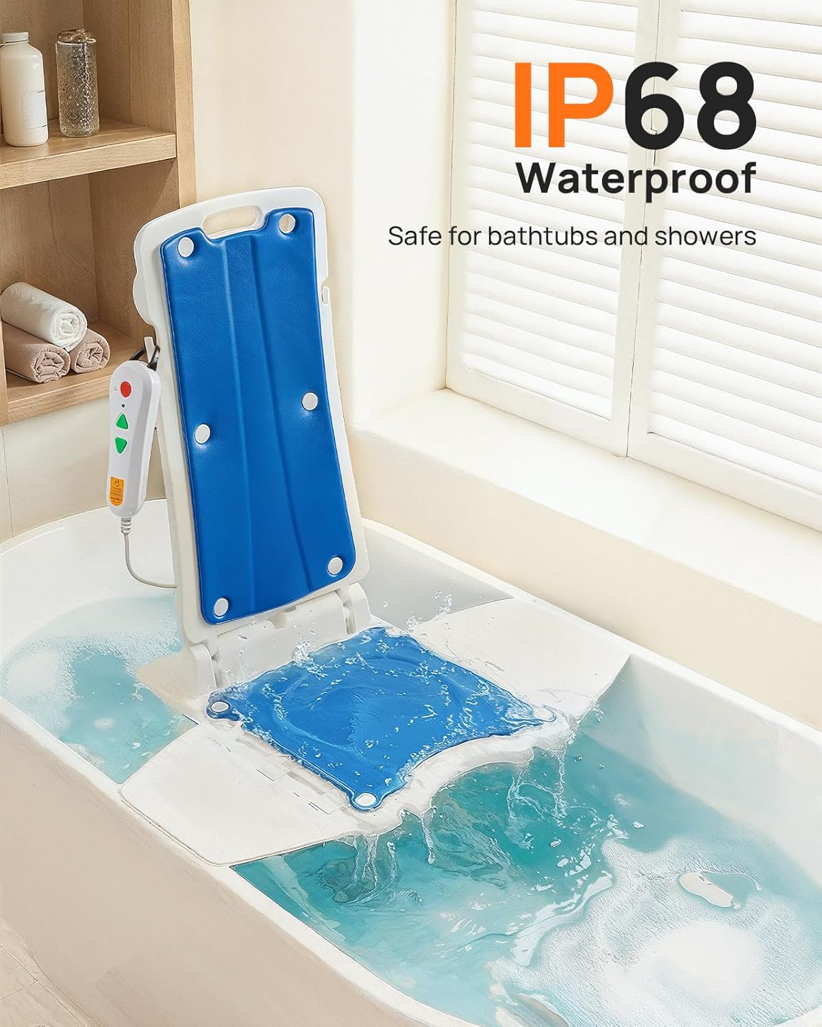 PERLECARE Electric Chair Lift 308 lb Capacity Floor Lift for Bath Tub


