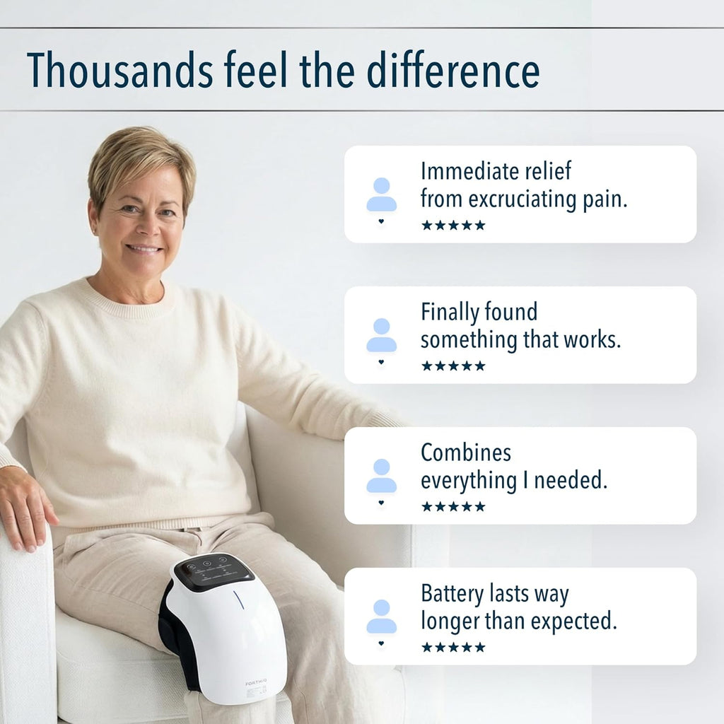 FORTHiQ Knee Massager with Heat and Red Light Therapy, Cordless Rechargeable

